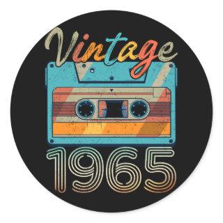 Vintage 1965 Cassette Tape Retro 58th Birthday 58  Classic Round Sticker