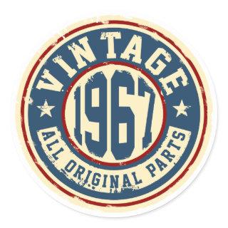 Vintage 1967 All Original Parts Classic Round Sticker