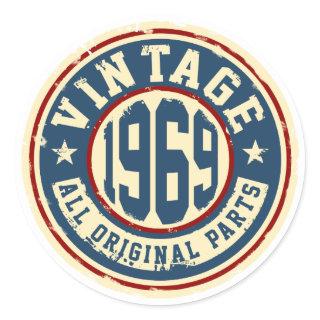 Vintage 1969 All Original Parts Classic Round Sticker