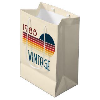 Vintage 1985 Retro Stripe Sun Medium Gift Bag