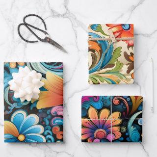 Vintage 70s Retro Hippie Style Flower Power Boho  Sheets