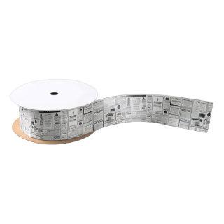 Vintage Advertising Newspaper Satin Ribbon