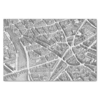 Vintage Aerial Paris Map Tissue Paper