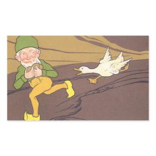 Vintage Aesop Fable Goose that Laid the Golden Egg Rectangular Sticker