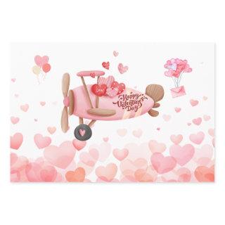 Vintage Airplane Valentine's Day Hearts, Balloons  Sheets