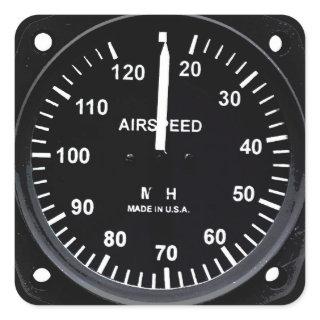 Vintage Airspeed Guage Square Sticker
