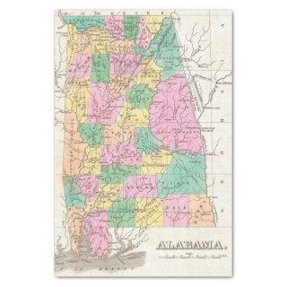 Vintage Alabama State Map (1827) Tissue Paper