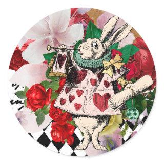 Vintage Alice in Wonderland Decoupage Classic Round Sticker