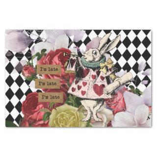 Vintage Alice in Wonderland Decoupage White Rabbit Tissue Paper