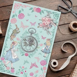 Vintage Alice In Wonderland Fairytale Decoupage  Tissue Paper