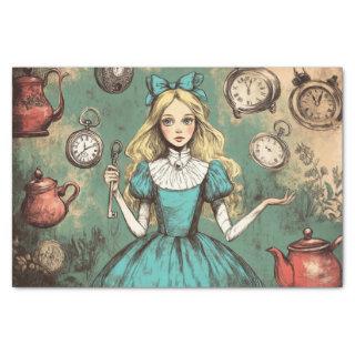 Vintage Alice in Wonderland Fantasy Decoupage Tissue Paper