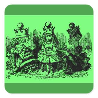 Vintage Alice in Wonderland King & Queen Square Sticker