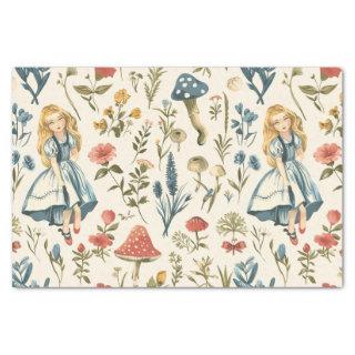 Vintage Alice in Wonderland Mushroom Decoupage Tissue Paper