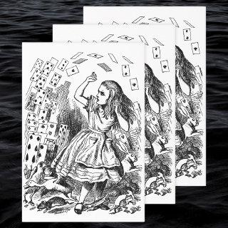 Vintage Alice in Wonderland, Playing Cards Flying  Sheets