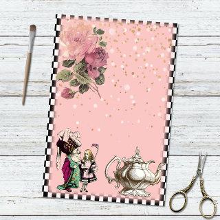 Vintage Alice in Wonderland Rose Teapot Tissue Paper