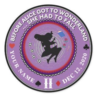 Vintage Alice in Wonderland Sobriety Medallion     Classic Round Sticker
