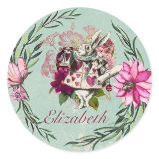 Vintage Alice in Wonderland Tea Party Custom Party Classic Round Sticker