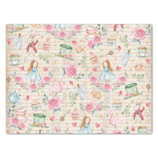 Vintage Alice in Wonderland Tea Party Decoupage Ti Tissue Paper