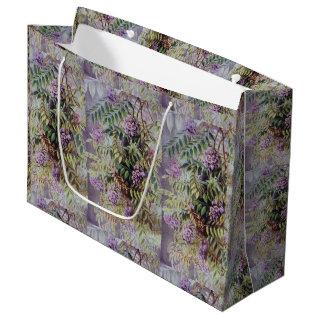 Vintage American Wisteria Purple Flowers Floral Large Gift Bag