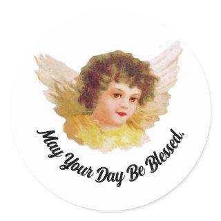 Vintage Angel Round Sticker