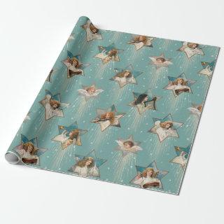 Vintage Angels in Stars with Musical Instruments