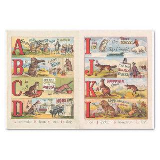 Vintage Animal Alphabet Illustrated Book Tissue Paper