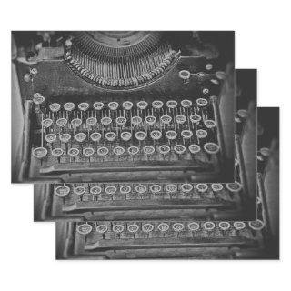 Vintage Antique Black And White Typewriter  Sheets