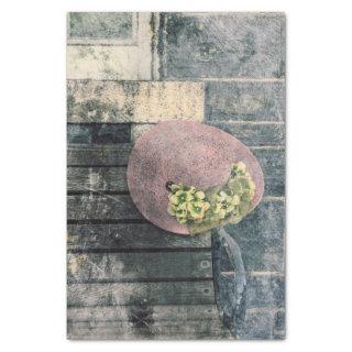 Vintage Antique Grey Pink Hat Texture Tissue Paper