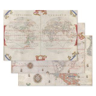 Vintage Antique Map World Africa Sicily  Sheets
