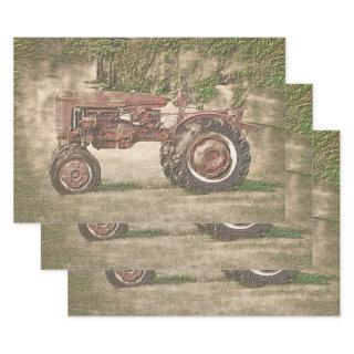 Vintage Antique Old Rustic Country Farm Tractor  Sheets