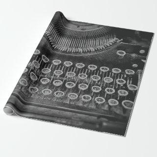 Vintage Antique Retro Black And White Typewriter