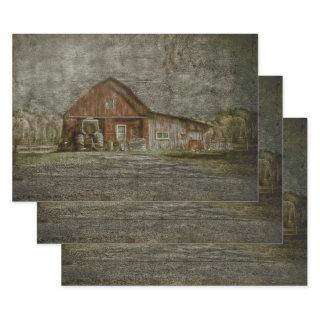 Vintage Antique Rustic Old Red Texture Barn  Sheets