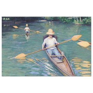 Vintage Antique Scene Man Rowing Boat Tissue Paper
