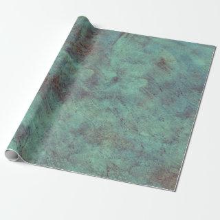 Vintage Antique Textured Teal Brown Decoupage