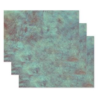 Vintage Antique Textured Teal Turquoise Brown  Sheets