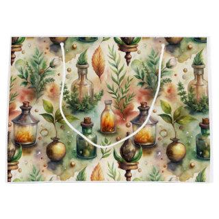Vintage Apothecary Bottles Pattern (1) Large Gift Bag