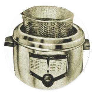 Vintage Appliances Deep Fryer Cooker Classic Round Sticker