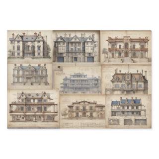 Vintage Architectural Ephemera Decoupage Paper