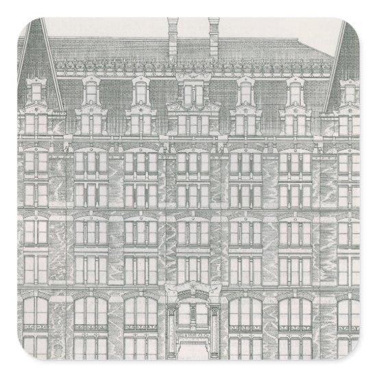 Vintage Architecture, Delaware & Hudson Canal Co. Square Sticker