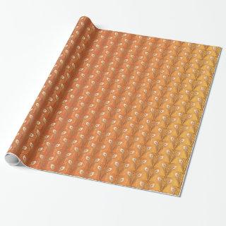 Vintage art deco gold peacock feather pattern