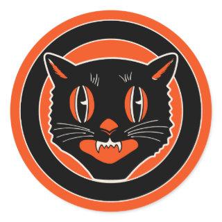 Vintage Art Deco Halloween Cat Sticker