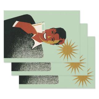 Vintage Art Deco, Man with Cocktail in the Sun  Sheets
