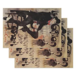 Vintage Art Nouveau Le Grillon, Man Drinking Beer  Sheets