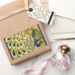 Vintage Art Nouveau, Macmillan's Peacock Feather Rectangular Sticker