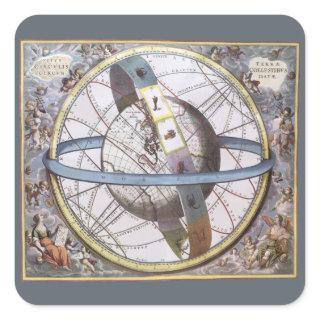 Vintage Astronomy, Celestial by Andreas Cellarius Square Sticker