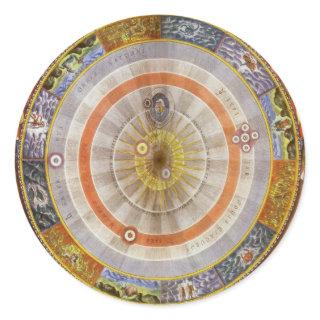 Vintage Astronomy Celestial Copernican Planisphere Classic Round Sticker