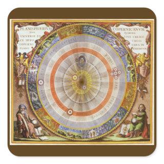 Vintage Astronomy Celestial Copernican Planisphere Square Sticker