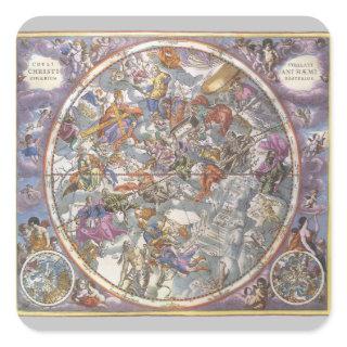 Vintage Astronomy, Map of Christian Constellations Square Sticker