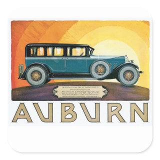Vintage Auburn Motors Sunburst Ad Square Sticker