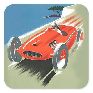Vintage Auto Racing Square Sticker